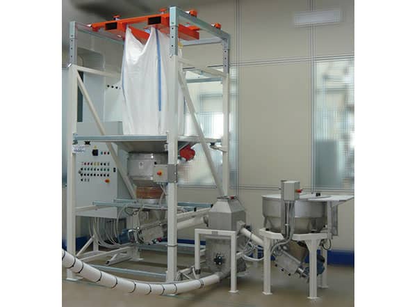 Bulk bag unloading and continuous mixing application