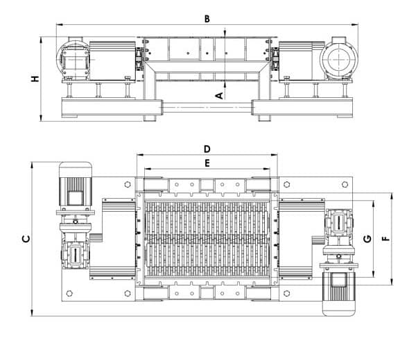 Heavy duty lump breaker drawing and dimensions