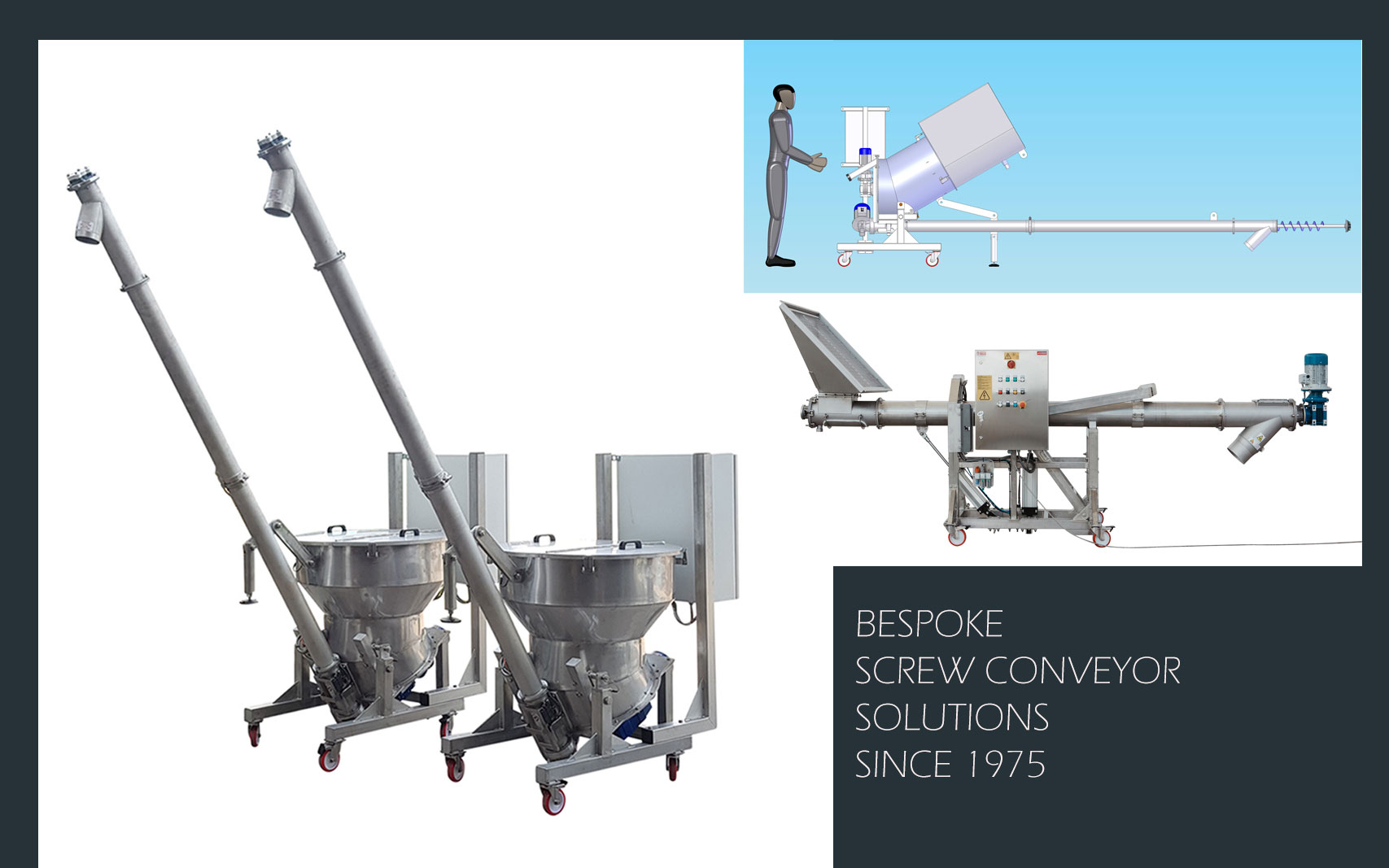 Bespoke screw conveyor for bulk material products